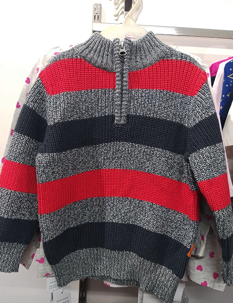 Kids Red Stripe Sweater