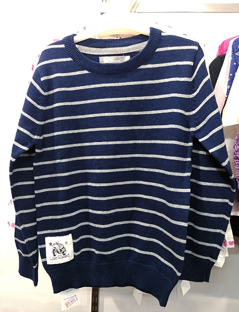 Women Stripe Sweater Blue